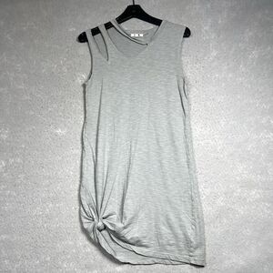 LNA Double Cut Lightweight Shift T-Shirt Tank Dress Small Gray Mini Sleeveless